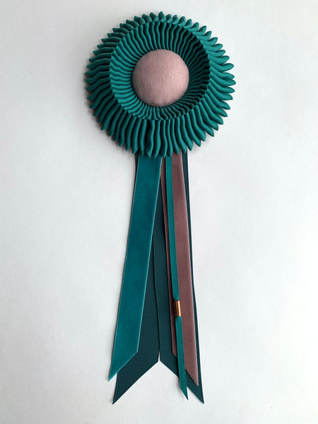 Small Turquoise and Dusty Pink Rosette