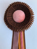 Small Chocolate Brown and Pink Rosette