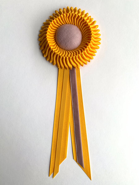 Mini Golden Yellow and Dusty Pink Rosette