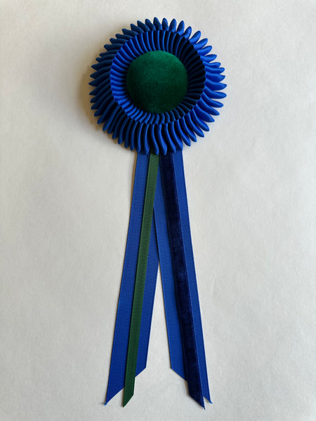 Mini Electric Blue and Green Rosette