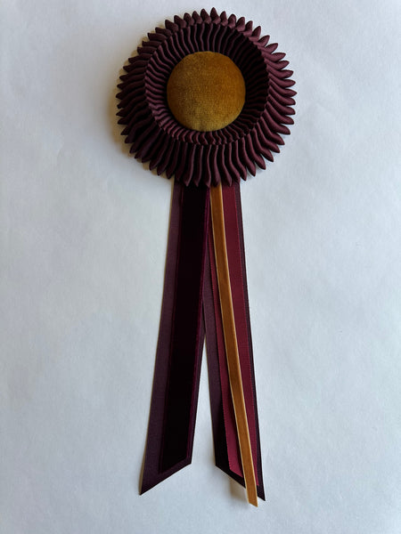 Small Burgundy & Mustard Rosette