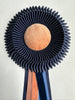 Medium Navy & Pale Peach Rosette