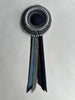 Small Blue, White and Sand Striped Rosette