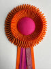 Small Orange and Cerise Pink Rosette