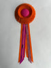 Small Orange and Cerise Pink Rosette