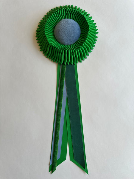 Small Emerald Green and French Blue Rosette