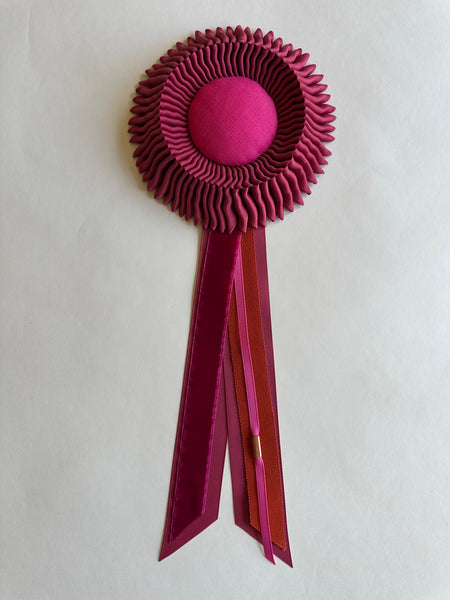 Small Rosewood & Cerise Pink Rosette