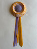 Small Yellow & White Stripe & Lilac Rosette