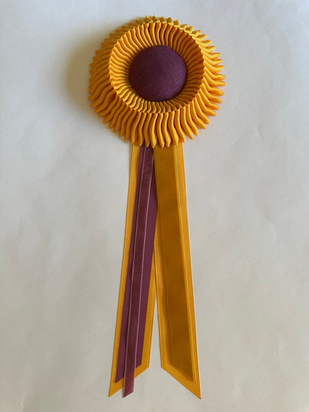 Small Golden Yellow & Rosewood Rosette
