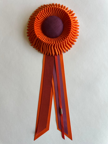 Small Orange & Rosewood Rosette