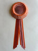 Small Orange & White Stripe & Pink Rosette