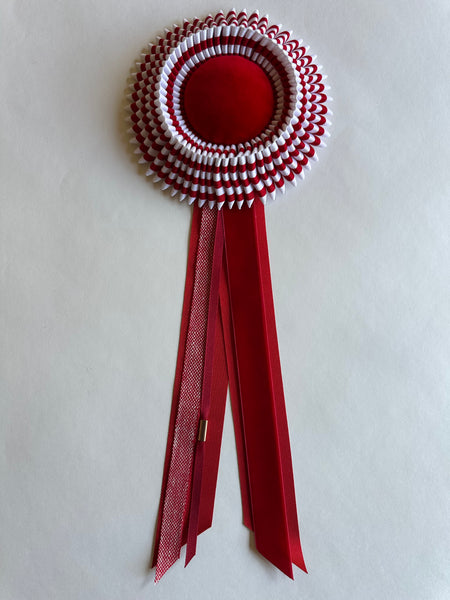 Small Red & White Stripe Rosette