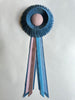 Medium Antique Blue and Pale Pink Rosette