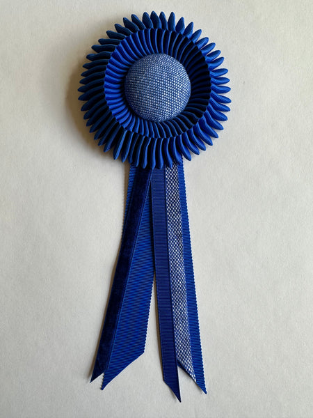 Mini Electric Blue and White Rosette
