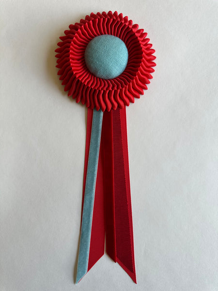 Mini Red and Ocean Blue Rosette