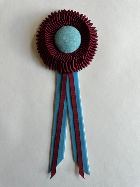 Mini Burgundy and Ocean Blue Rosette