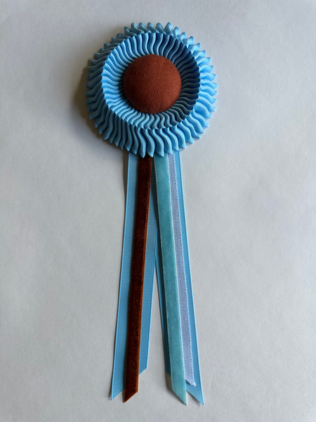 Mini Light Blue and Rust Rosette
