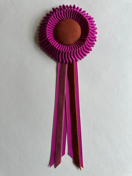 Mini Raspberry Pink and Rust Rosette