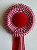 Mini Red and White Striped Rosette