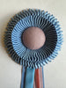Small French Blue and Pale Pink Rosette