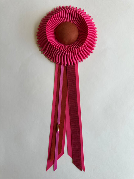 Small Shocking Pink and Rust Rosette