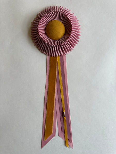 Small Dusty Pink and Golden Yellow Rosette