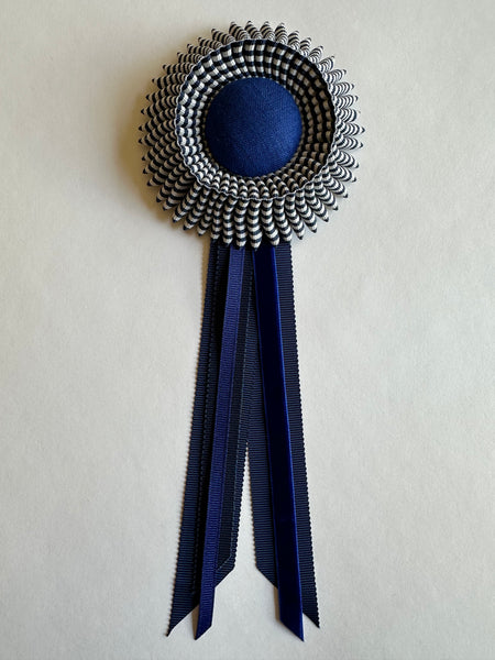 Mini Navy and White Stripe Rosette