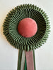 Small Khaki Green & Pink Rosette