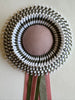 Small Khaki & White Stripe & Dusty Pink Rosette