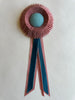 Small Antique Mauve and Teal Rosette
