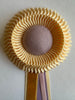 Small Buttermilk Yellow & Dusty Pink Rosette
