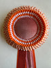 Small Orange & White Stripe & Pink Rosette