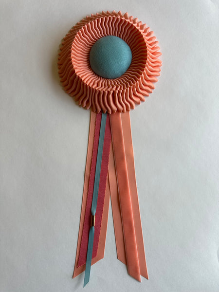 Small Peach & Teal Rosette