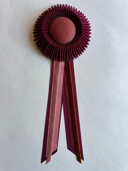 Small Red Wine & Pink Rosette