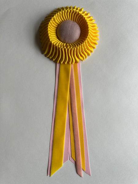 Small Yellow and Pale Pink Rosette