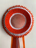 Small Orange and White Stripe Rosette