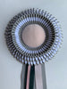 Small Grey and White Stripe Rosette