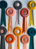 Small Orange and White Stripe Rosette