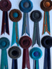 Small Navy and Gold Stripe Rosette