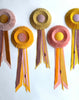 Small Golden Yellow and Pink Rosette