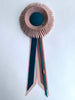 Small Pale Dusty Pink and Teal Rosette