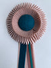 Small Pale Dusty Pink and Teal Rosette