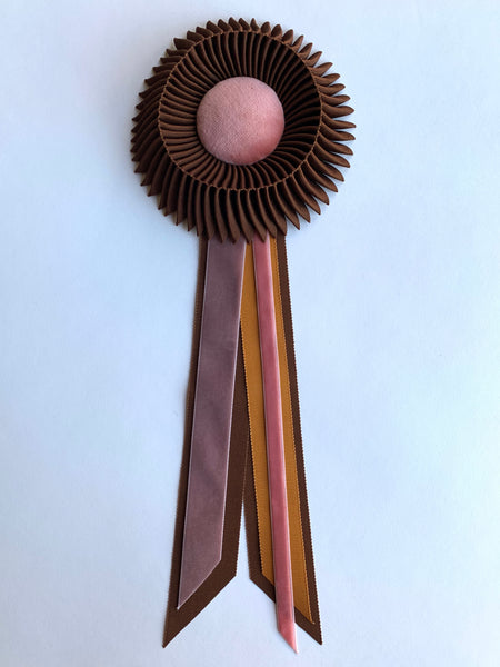 Small Chocolate Brown and Pink Rosette