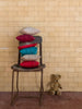 Red with Blue Stitched Mini Cushion
