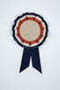 Small Navy, Taupe, Cream and Rusty Orange Striped Rosette