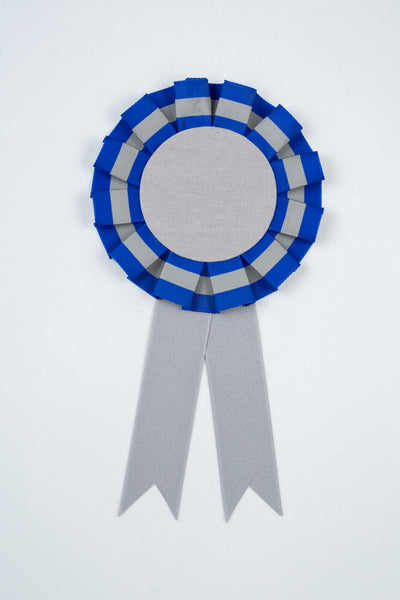 Small Blue and Grey Striped Rosette