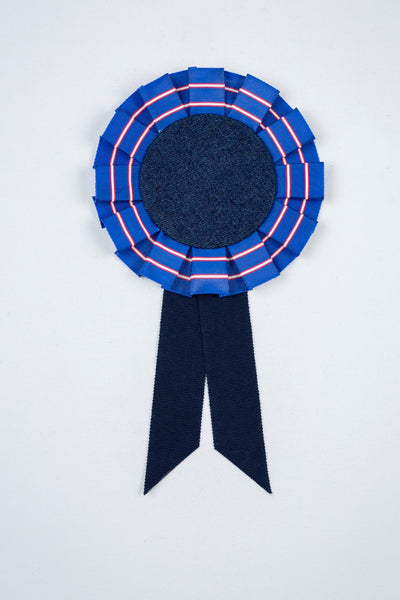 Small Blue, Red and White Striped Rosette