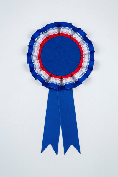 Small Red, White and Blue Striped Rosette