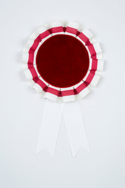 Small Burgundy and White Striped Rosette