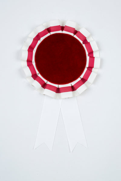 Small Burgundy and White Striped Rosette